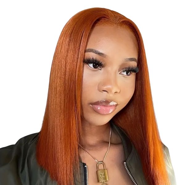 Superfly 16" Bob Wig 13x4 Brazilian Ginger Orange Human Hair