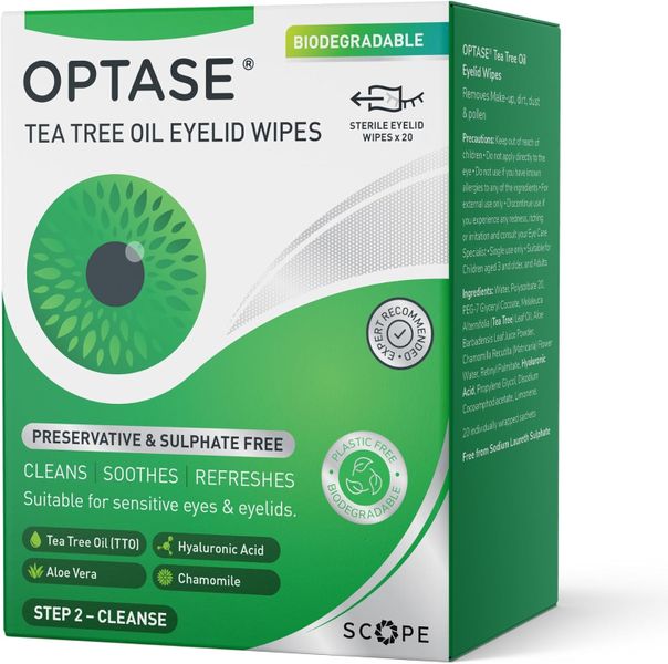 Optase Tea Tree Oil Eyelid Wipes