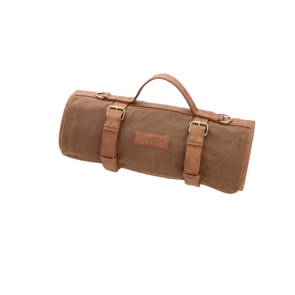 Bartender Kit Bag Portable Bar Cocktail Set Roll Bag Without Tools-Brown