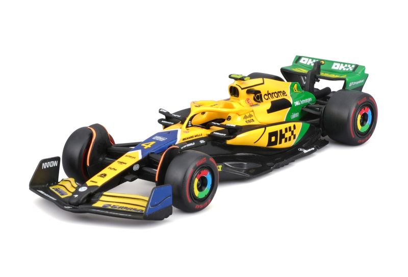 Bburago 1/43 McLaren F1 MCL38 '24 Monaco Senna -#4 Lando Norris - 13cm Long