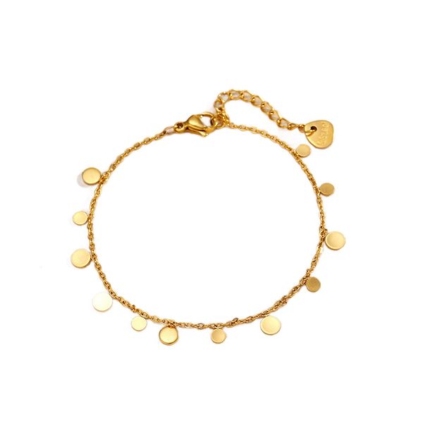 YHAS-003 Gold Disc Stainless Steel Bracelet
