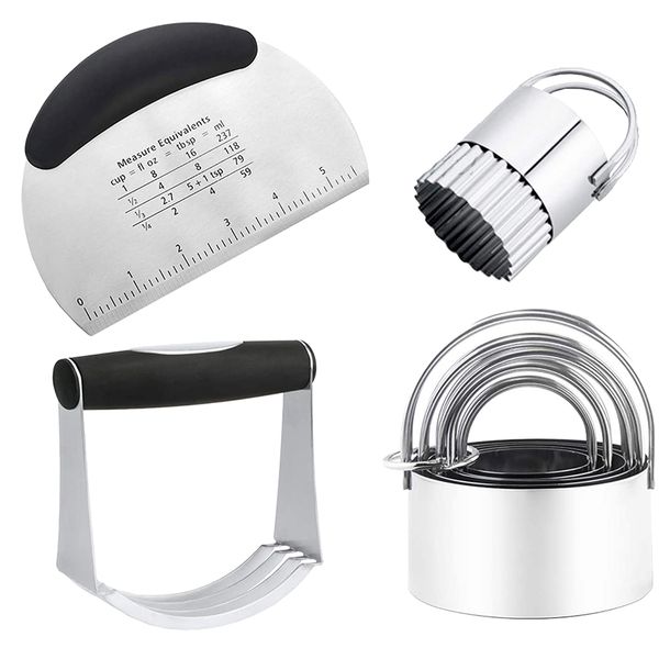 8-in-1 Kitchen Stainless Steel Pastry Cutter Blender Dough Tool Set