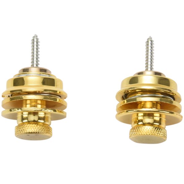 2 Pcs Guitar Belts Buckle for Acoustic Electric Bass Guitar-Gold