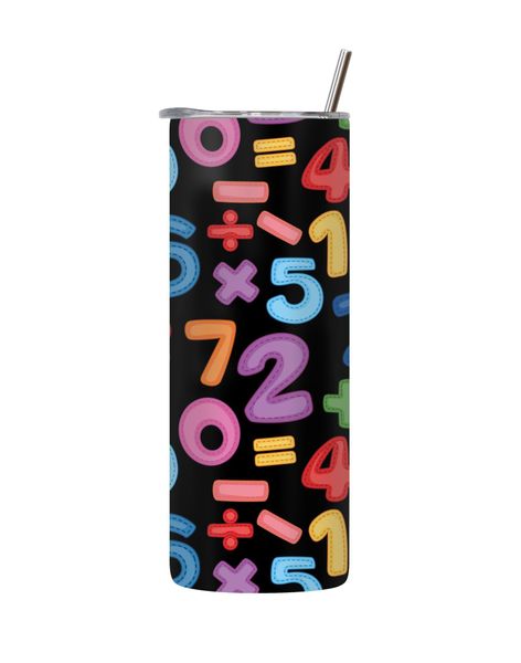 Dark numbers 20 Oz Tumbler with Lid Straw Trendy Back to School Graphic 132