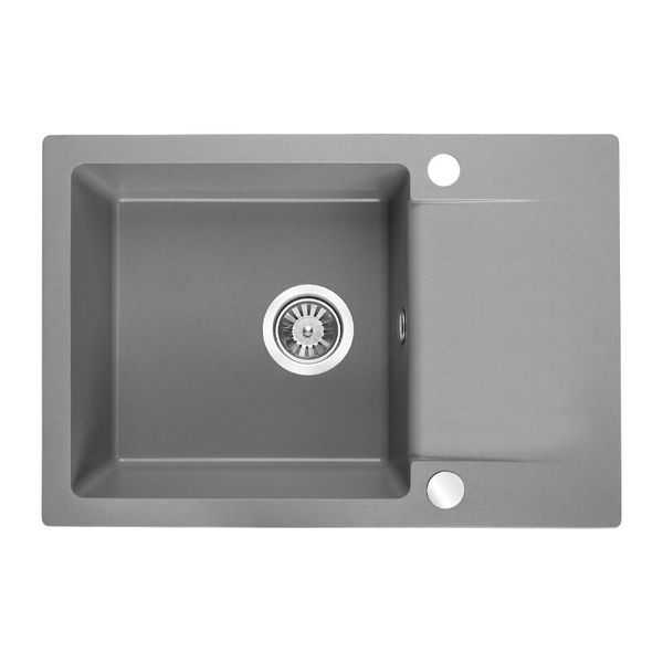 Laveo Celebes Granite Sink 1 Bowl with Half Drainer - Grey
