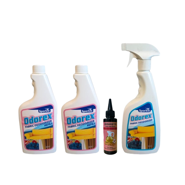 Sparkle - Odorex Deodoriser Family Pack of three With Almond Oil