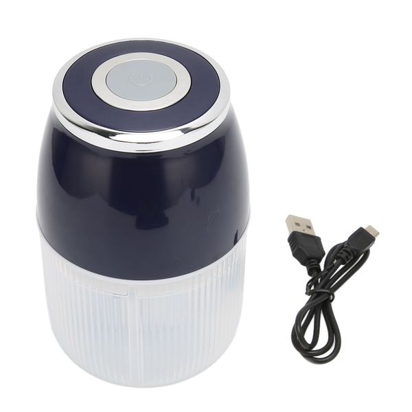Electric Garlic Chopper 3 Blade Food Garlic Chopper Dark Blue Silver Plated