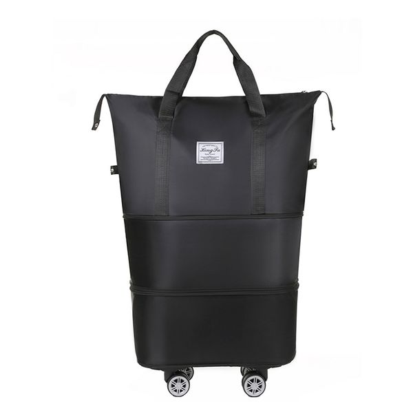 Expandable Large-Capacity Fashion Folding Travel Luggage Bag With 4 Pulleys