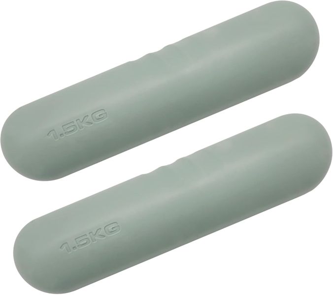 2 Pieces Non Slip Cast Iron Dumbbells Bars for Women Workout - Mint Green