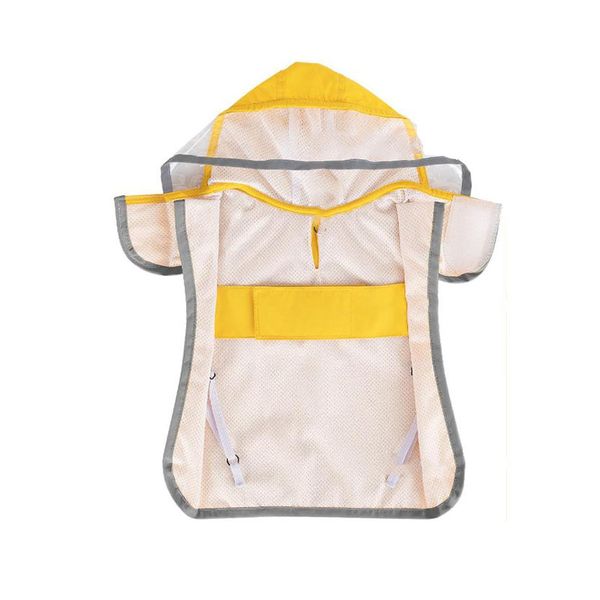 New Style Outdoor Pet Reflective Adjustable Hooded Dog Raincoat-L