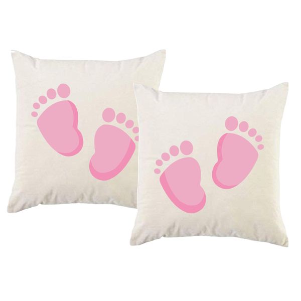 PepperSt – Scatter Cushion Cover Set – Baby Feet Pink
