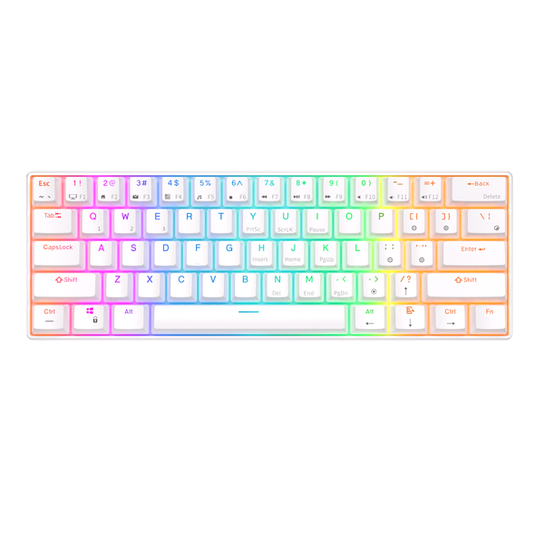 Royal Kludge RK61 Mini White Wireless Keyboard Blue Switch