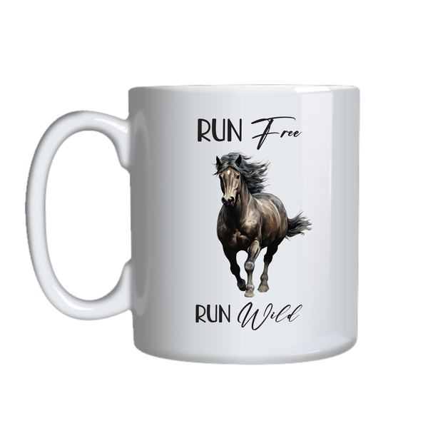 Run Free Coffee Mugs for Horse Lover Trendy Graphic Cup Birthday Present021
