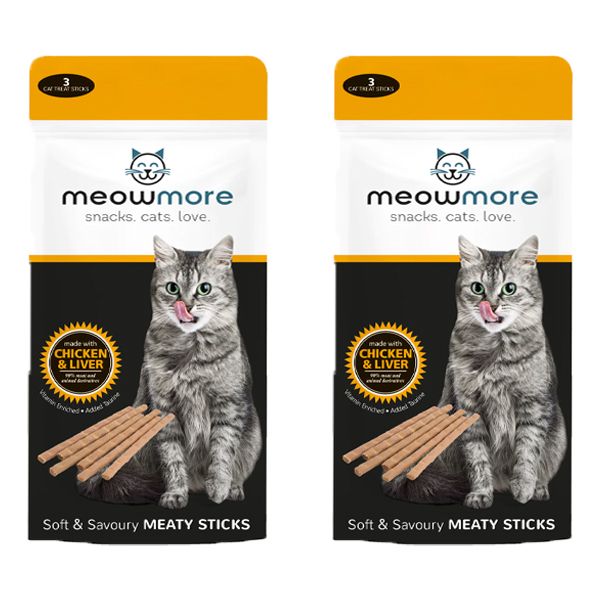 MeowMore Chicken &amp; Liver Meaty Sticks - 2 Pack