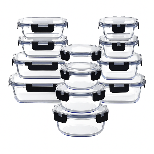 12 Piece - Airtight Food Storage Lunch Box Set - Multicolor