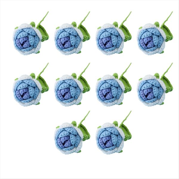 Handmade Knitted Rose Artificial Flowers C
