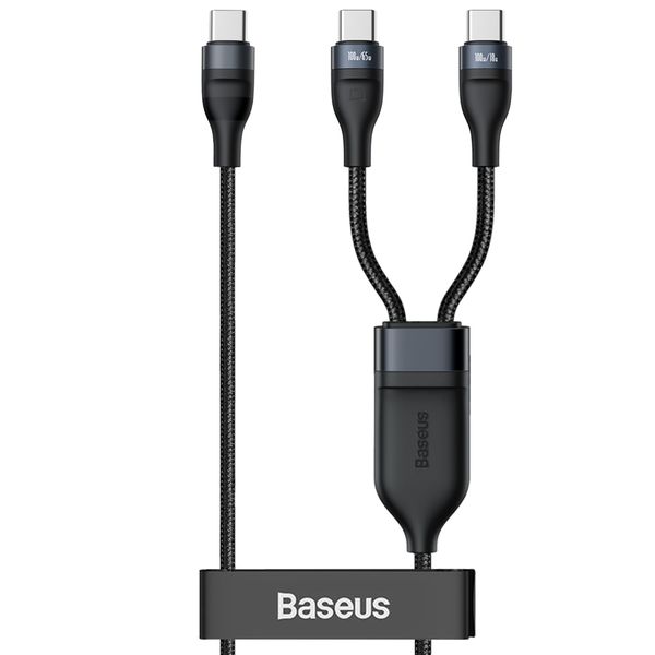 Baseus 100w - 1.5m Flash Series Usb Type-C to 2x Usb Type-C Cable - Black - 1.5 M