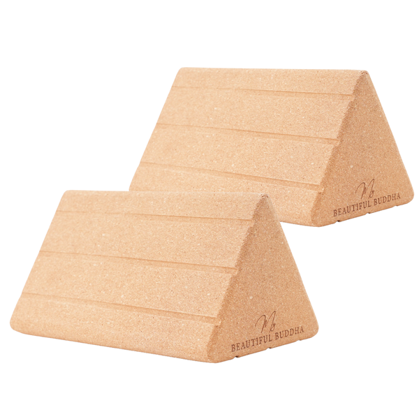 Triangular Cork Yoga Wedge - Angled Joint Support for Poses (Pair)