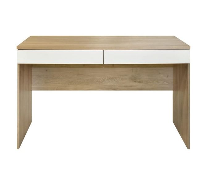 Kronberg Desk with Two Drawers Oak/White (600 x 1200 x 750 mm)