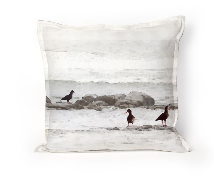 I Love it Here - Cushion Cover Oyster Catcher Duo
