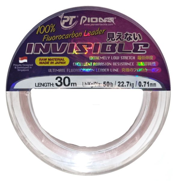 Pioneer Tackle Invisible Fluorocarbon Pink Fishing Leader Line 50Lb 22.7kg