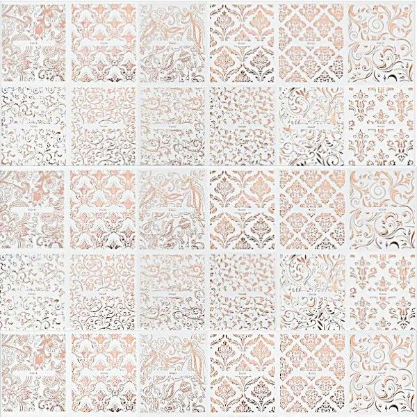 30 Sheet - European Style Flower Embossed 3D Nail Art Stickers - Gold