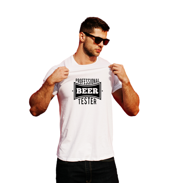Graphical CPT - White Premium Cotton Short Sleeve T-Shirt - I Make Beer Dis