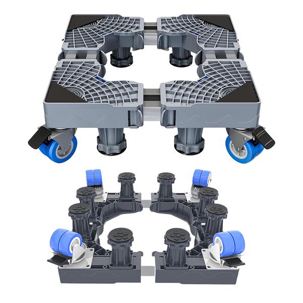 Mobile Base With 4 Locking Wheels And 8 Strong Feet, Adjustable Stand