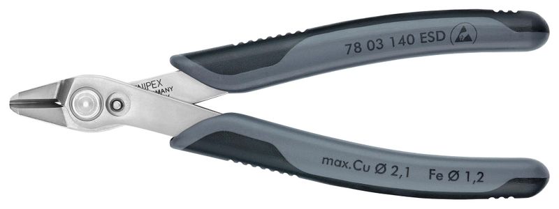 Knipex (78 03 140) Cutter, Precision, 140 mm, Shear, 2.1 mm, 54 °