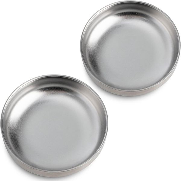 2Pack Stainless Steel Wide Flat Cat Food Bowl