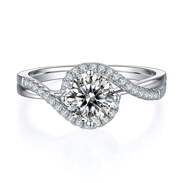 Colton James Premium 1.0ct Moissanite Engagement Ring - Round Cut Swirl