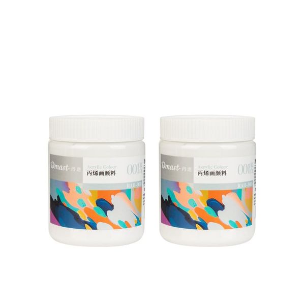 Dmast Acrylic Colors Glossy 300ml Tub - 001 Titanium White, Value Pack of 2