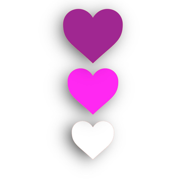 TrendSpire Hearts Vinyl Stickers - Set of 9