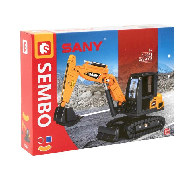 Sembo SANY Mini Excavator - 233 Pieces - 16.6cm Long