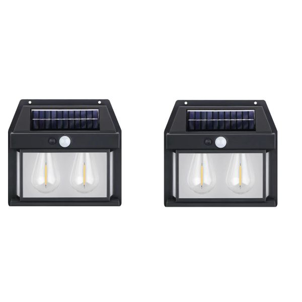 2 Pack-3W Solar Induction Wall lamp, Outdoor Light-3 Lamp