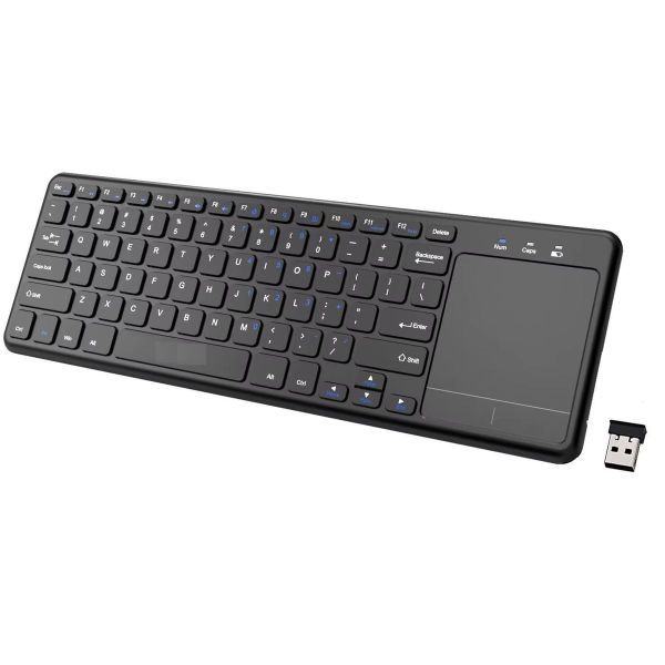 2.4G Wireless Mini Keyboard Touchpad Mouse for Smart TV PC black Portable