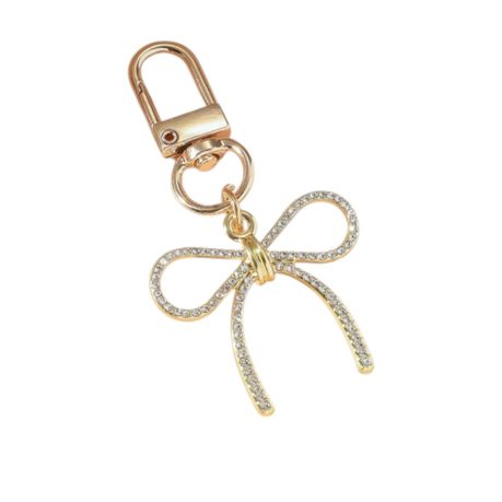 Elegant Rhinestone Bowknot Keychain - Sparkling Bag Charm Image