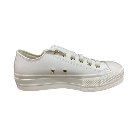 Converse CTAS Lift OX Ladies Leather Look Sneakers Vintage White Daily Sale Shop