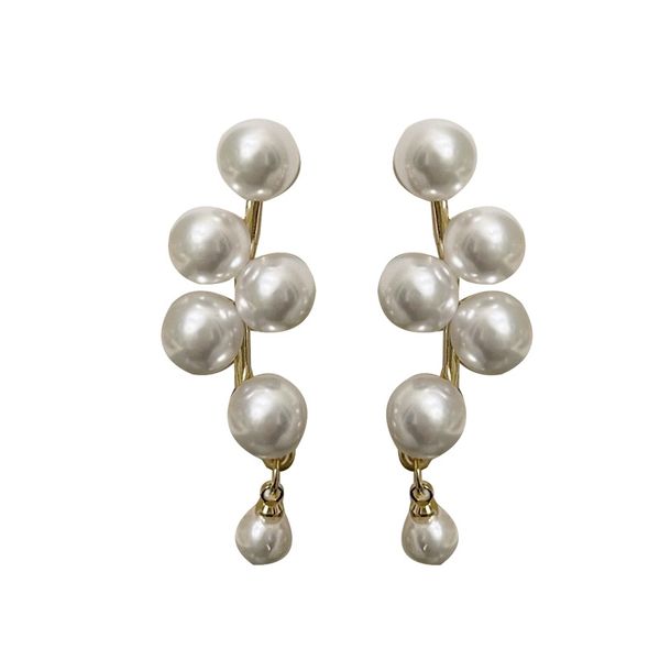OM Gift Pearl Earrings for Women: Cute Gold Drop Dangle With Long Tassel