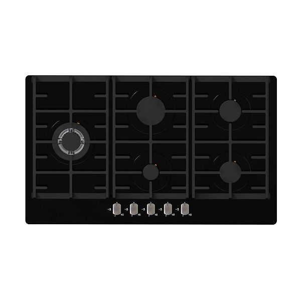 Falco - BLACK GLASS GAS HOB 90CM