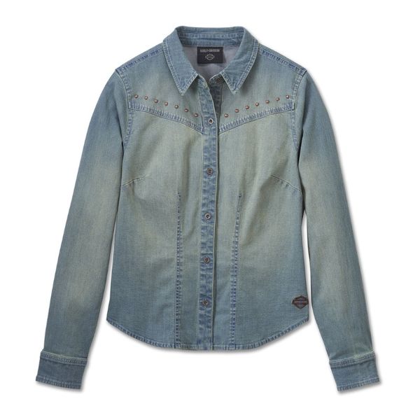 Women's H-D Studded Denim Shirt