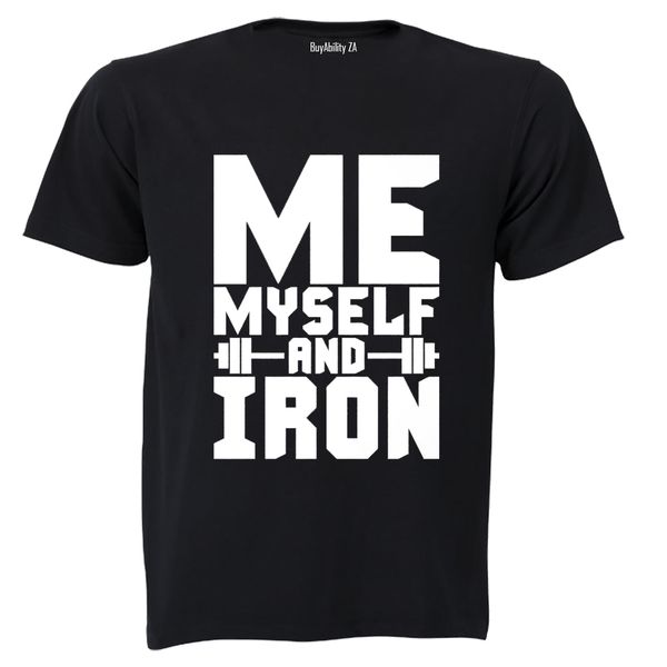 Myself And Iron! - Mens T-Shirt - Black image