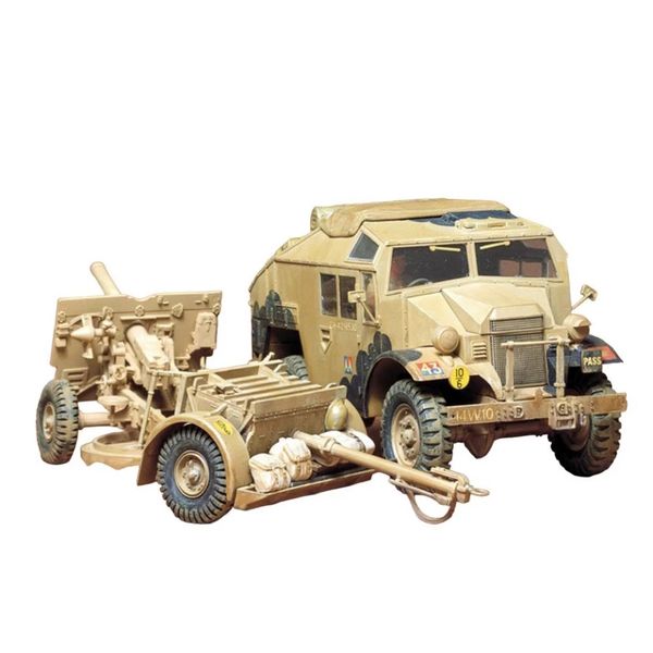 Tamiya 1/35 British 25 Pounder &amp; Quad Gun Tractor Plastic Model Kit