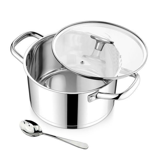 20cm Small- Heavy Bottom Stainless Steel Casserole With Glass Lid