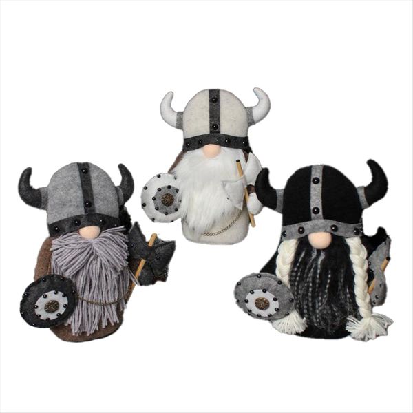 3 Pcs Halloween Viking Warrior Gnome Doll Fall Farmhouse Plush Decor