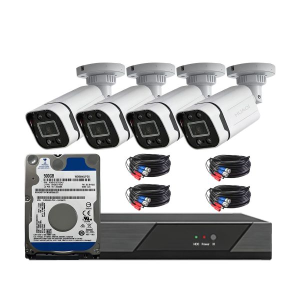 5MP 4CH Security CCTV Kits, Night Vision &amp; 500GB HDD HUAOI