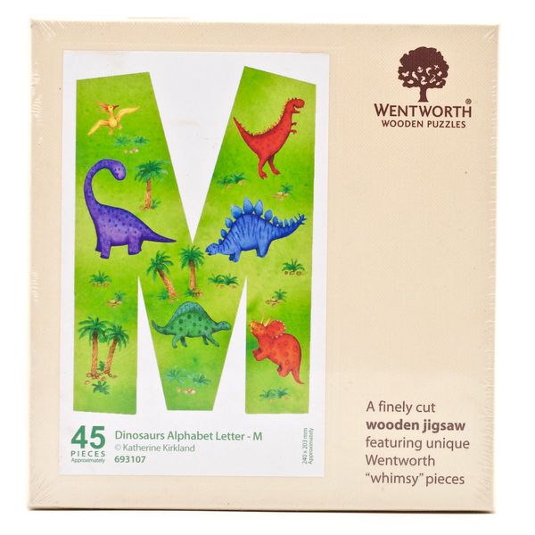 Dinosaurs Letter M - 45 Piece Kids Alphabet Wood image