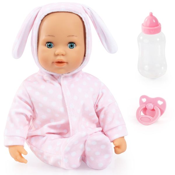Bayer First Words Baby Doll - Onesie - Pink with Accessories - 38cm Tall