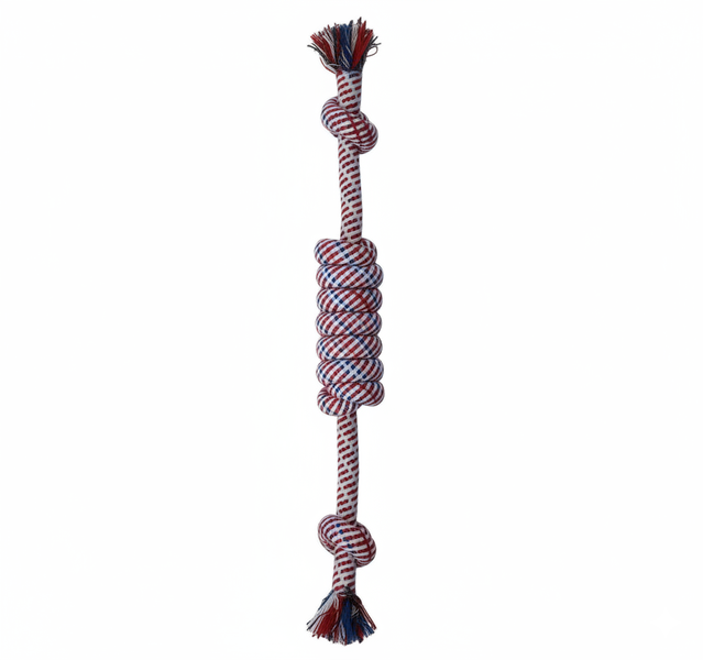 Knotted Dog Chew Rope Toy - Pet Tug &amp; Play Fun for Large Dogs, 3 Colours