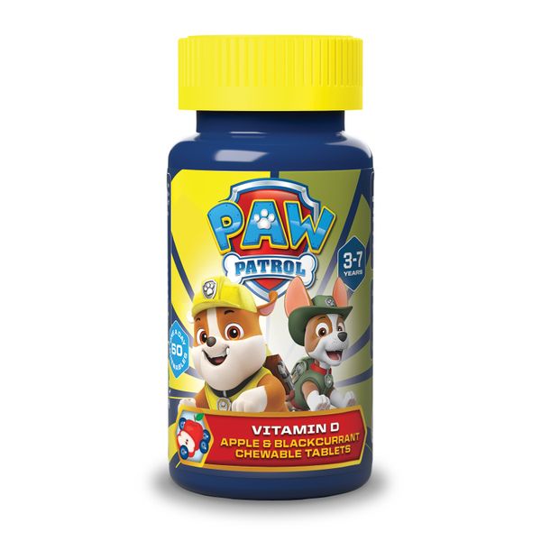Paw Patrol Vitamin D - 60 Apple &amp; Blackcurrant Chewables